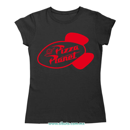 Playera Mujer Toy Story Pizza Planet Rojo