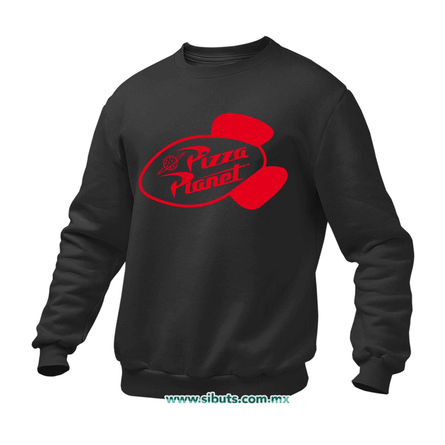 Sudadera Hombre Cuello Redondo Toy Story Pizza Planet Rojo