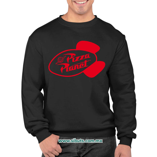 Sudadera Hombre Cuello Redondo Toy Story Pizza Planet Rojo