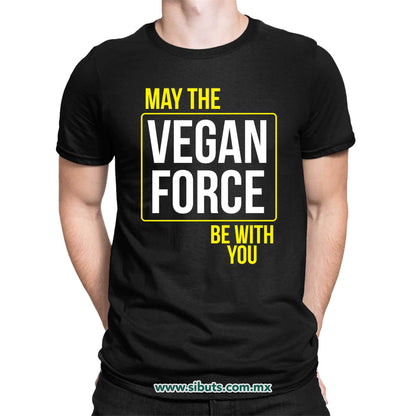 Playera Hombre May The Vegan Force Be With You Vegano