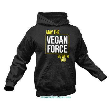 Sudadera Hombre Gorro May The Vegan Force Be With You Vegano
