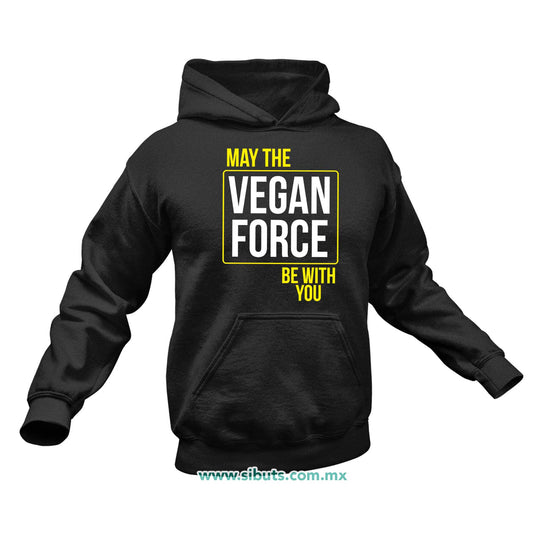 Sudadera Hombre Gorro May The Vegan Force Be With You Vegano