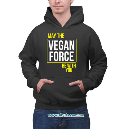 Sudadera Hombre Gorro May The Vegan Force Be With You Vegano