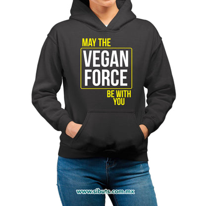 Sudadera Mujer Gorro May The Vegan Force Be With You Vegano