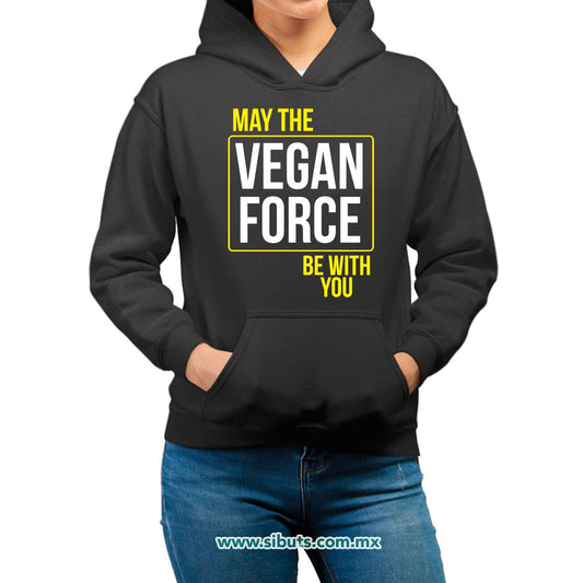 Sudadera Mujer Gorro May The Vegan Force Be With You Vegano