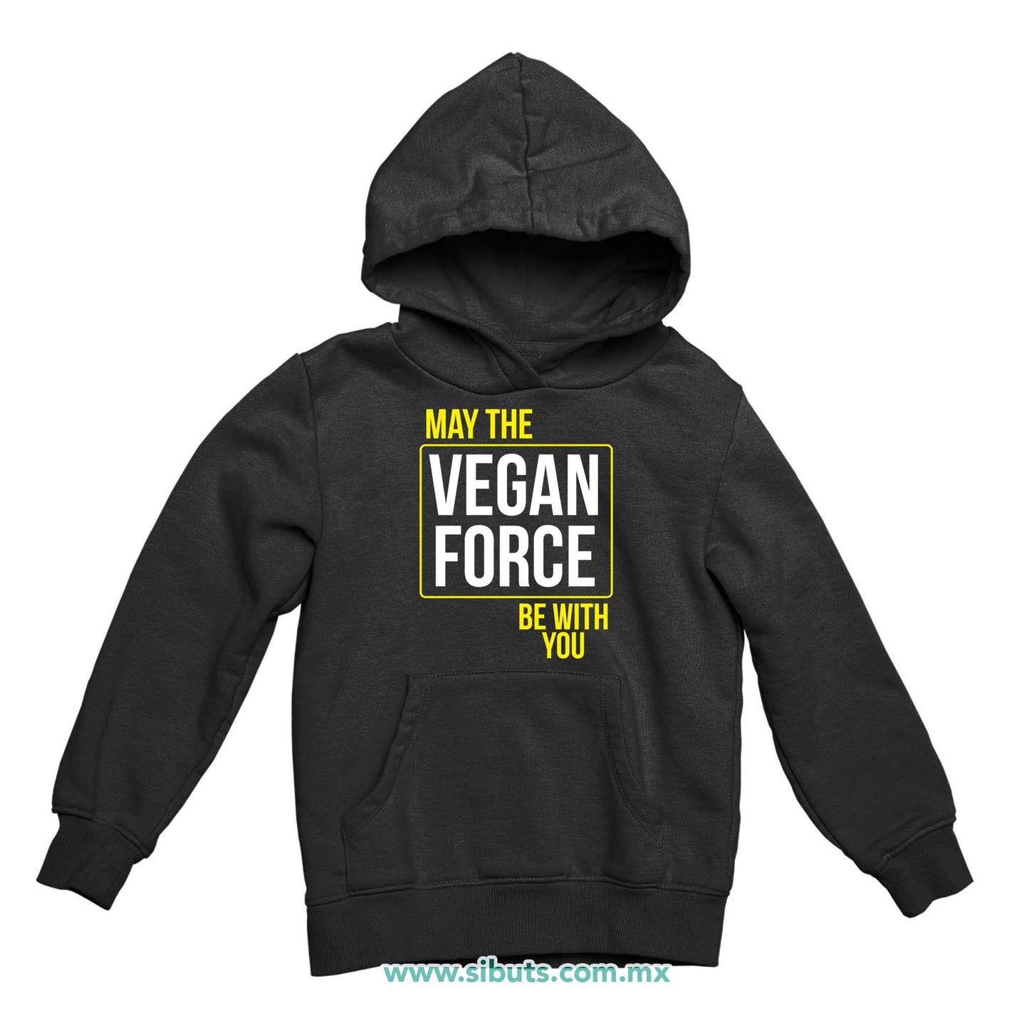 Sudadera Niña Gorro May The Vegan Force Be With You Vegano