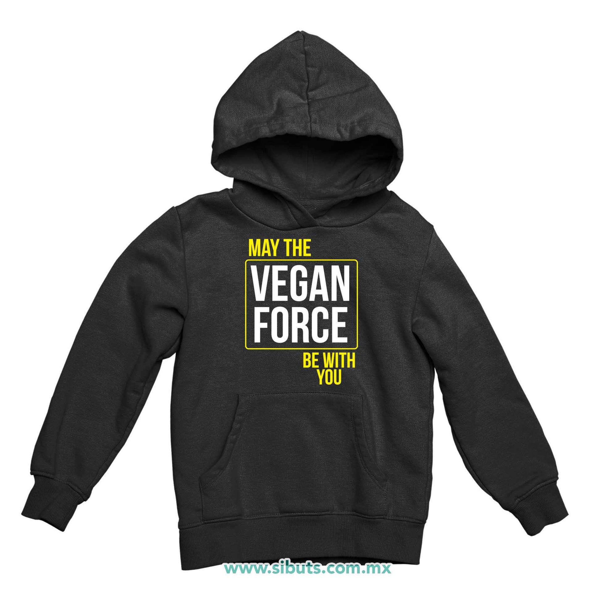 Sudadera Niña Gorro May The Vegan Force Be With You Vegano