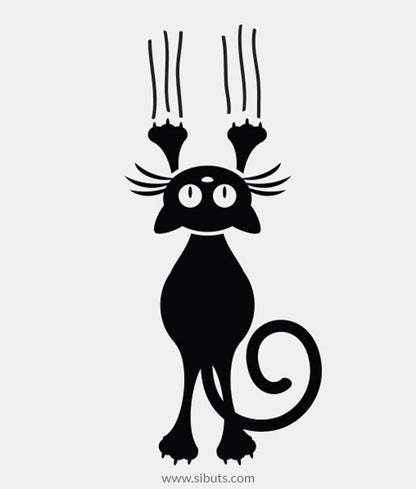 Vinilo Autoadherible de Gato en Baño