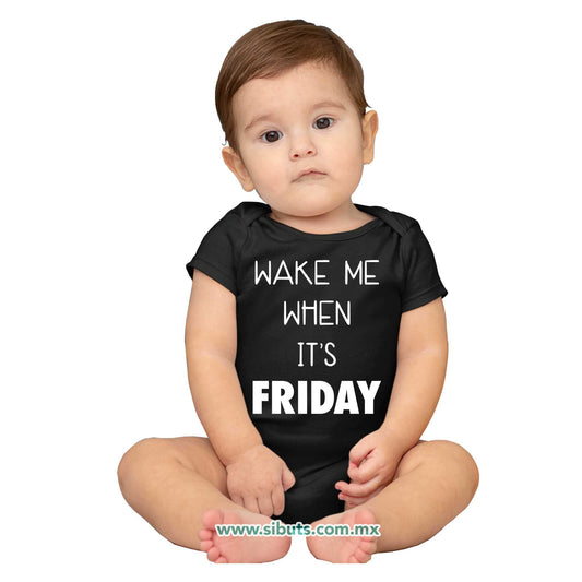 Pañalero Bebé Frase Despiertame Cuando Sea Viernes