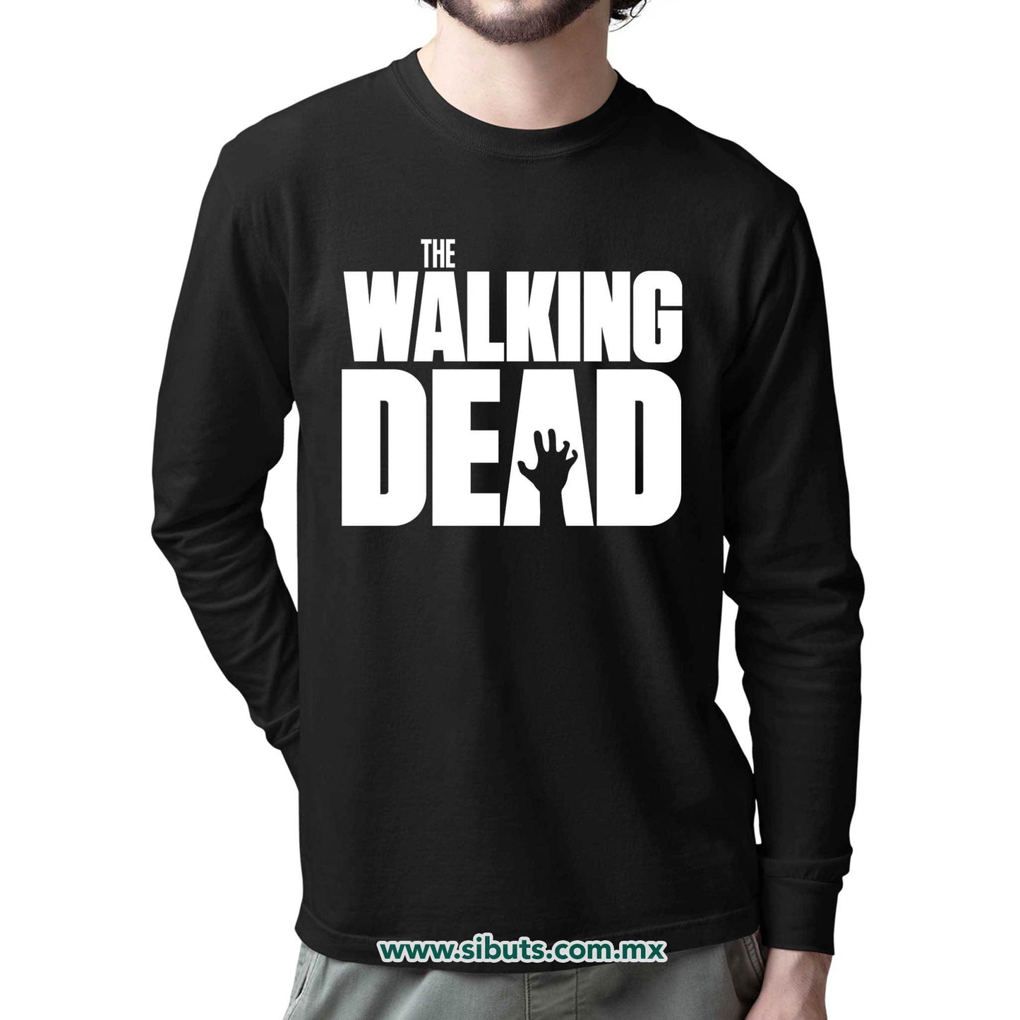 Playera Hombre Manga Larga The Walking Dead Zombie