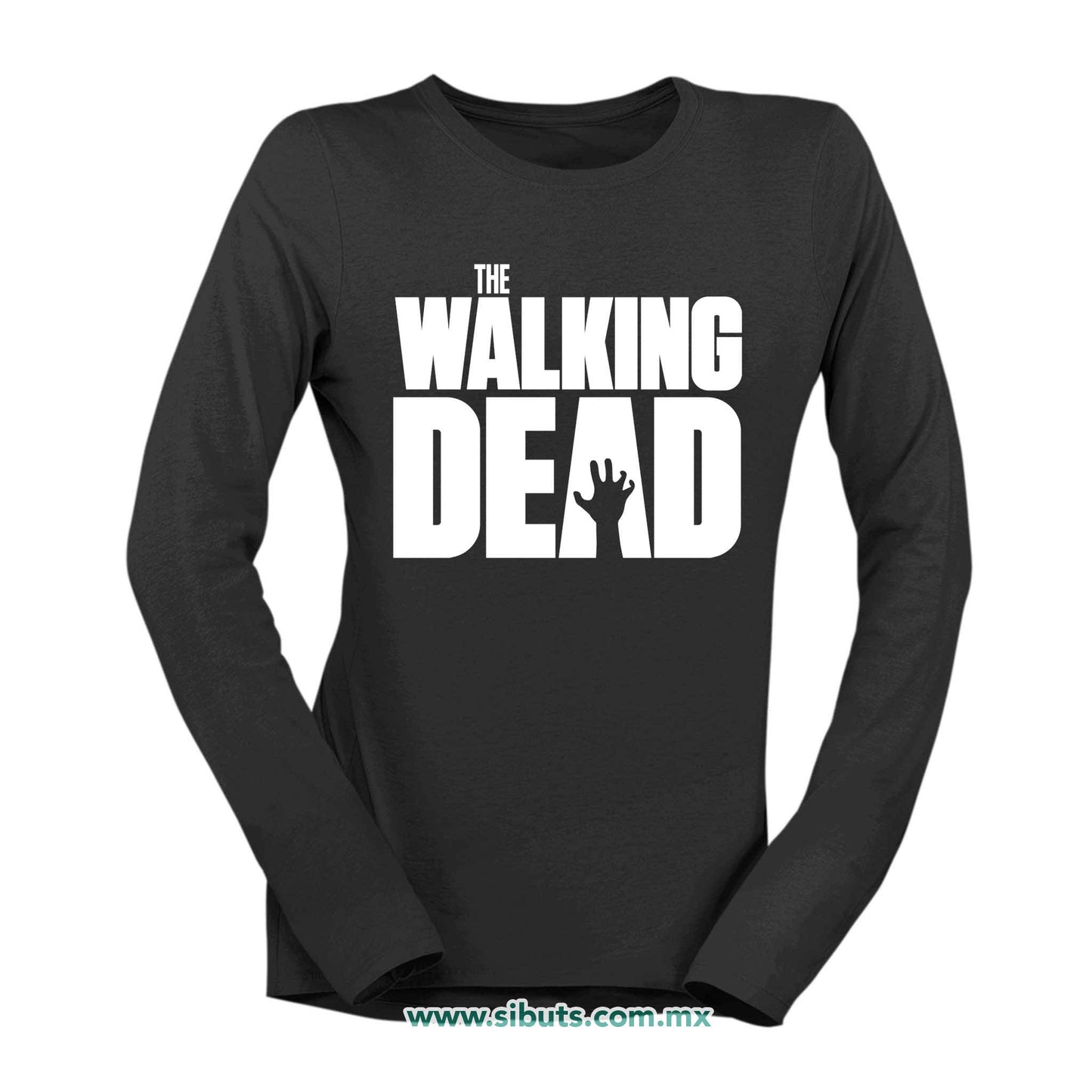 Playera Mujer Manga Larga The Walking Dead Zombie