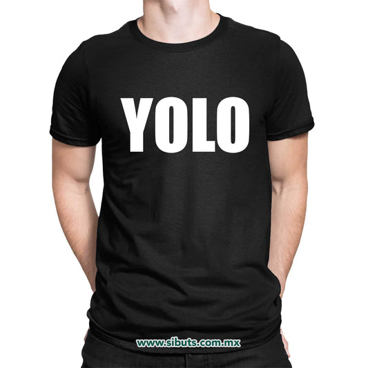 Playera Hombre Frase Yolo