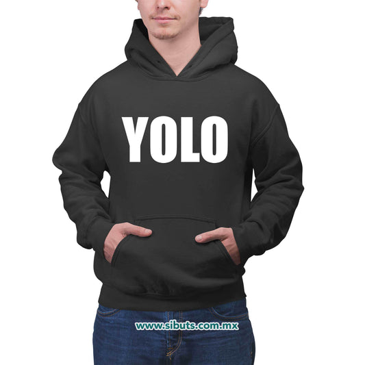 Sudadera Hombre Gorro Frase Yolo