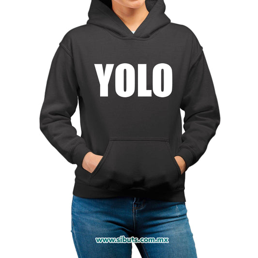 Sudadera Mujer Gorro Frase Yolo