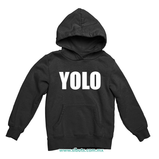 Sudadera Niño Gorro Frase Yolo